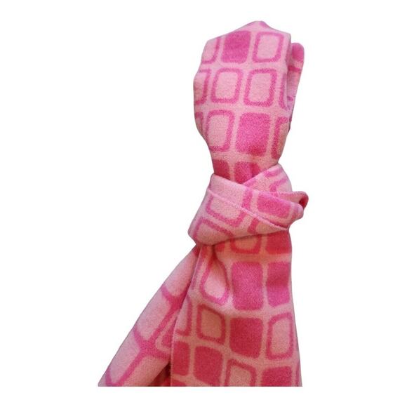 Harrods Knightsbridge Winter Lambswool Scarf Pink Print Fringe 71" X 10" Womens - Picture 7 of 9